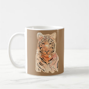 Café Diseño de tigres en una taza