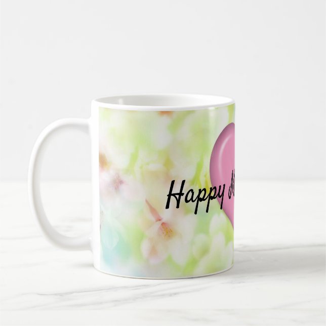 Café Diseño del Día de la Madre Floral Elegante Taza (Izquierda)