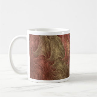 Café Diseño del fractal (Coral-Beige) en la taza de