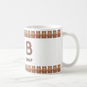 Café Diseño divertido de taza alfabeto BisforBear