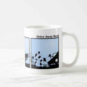 Café Divertido aleje la taza de Stickman del barco -