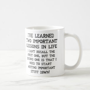 Café Dos Lecciones Importantes Taza Divertida o Taza de
