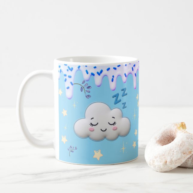 Café Dulces Sueños Taza de Nube Dormida y Arándano (Con donut)