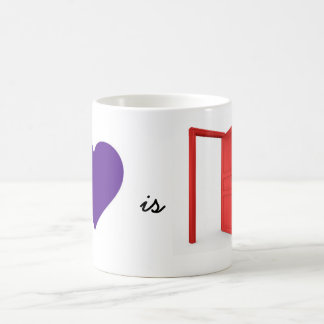 Café El amor es una taza de la puerta abierta