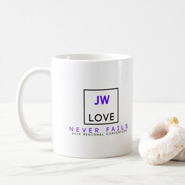 Café El amor nunca falla la taza de JW (Con donut)