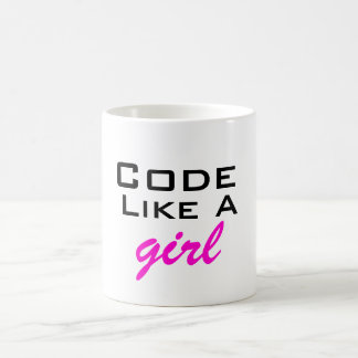 Café El código tiene gusto de una taza del chica