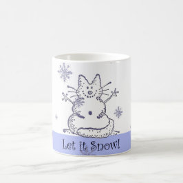 Café El gato de la nieve lo dejó nevar taza