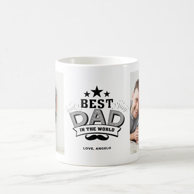 Café El mejor papá del mundo de la taza de dos Collages (Centro)