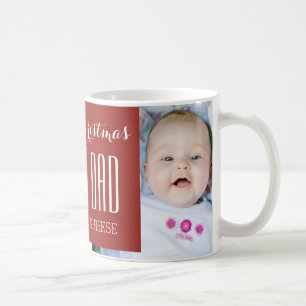 Café El mejor rojo de la taza del navidad del papá de