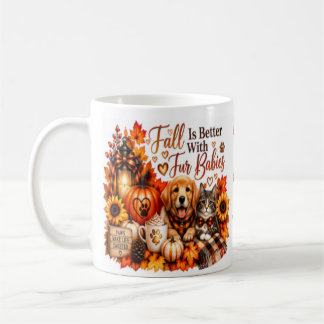 Café El otoño es mejor con bebés de pelaje | Taza de ot