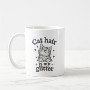 Café El pelo de gato es mi purpurina Taza para amantes 