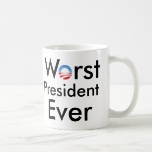 Café El presidente peor Ever - taza anti de Obama