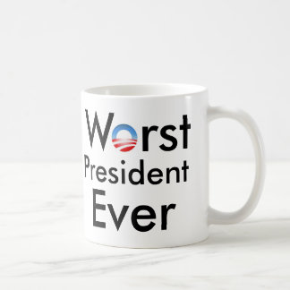 Café El presidente peor Ever - taza anti de Obama
