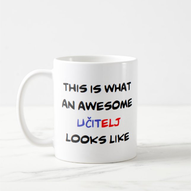 Café El profesor esloveno ucitelj, increíble taza de ca (Izquierda)