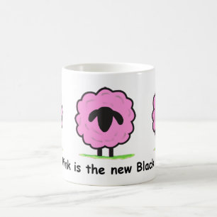 Café El rosa es el nuevo negro - taza de las ovejas