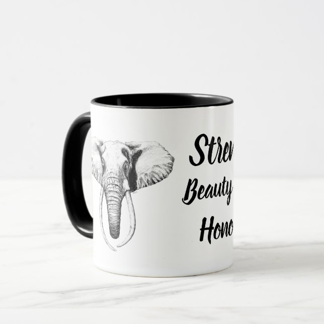Café elefante, taza de motivación (Anverso izquierdo)