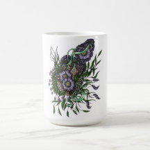 Elegante taza de cerámica con ramo floral morado Z