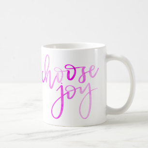 Café Elija la taza de la caligrafía de la alegría -