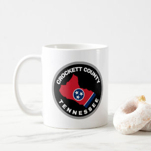 Café Emblema del condado de Crockett para la taza de ca