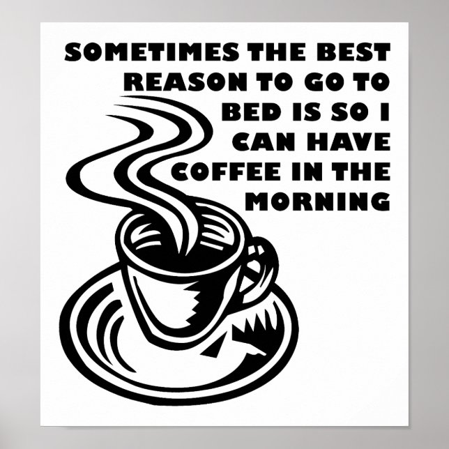 Café en la Mañana Póster Divertido (Frente)