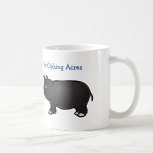 Café En los acres de Oinking, mini taza negra del cerdo