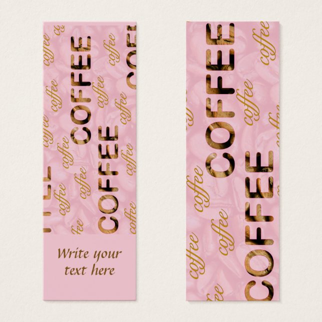 Café en marcador personalizado rosa (Anverso y reverso)