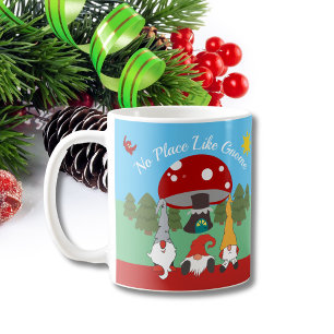 Café Encantadora taza de "No hay lugar como Gnome"