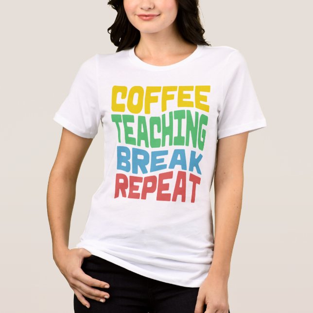 Café, enseñanza, descanso, repetición de camisetas (Anverso)