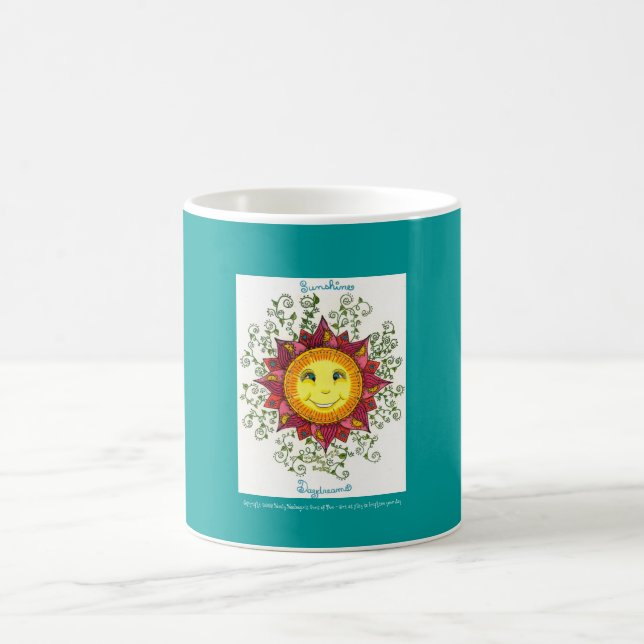 Café Ensueños de la sol - taza básica (pavo real) (Centro)