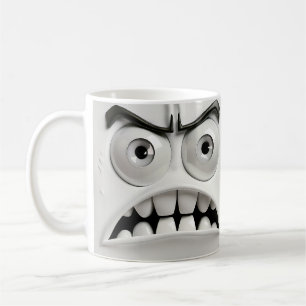 Café Envoltura de Taza 3D Cara Gruñona Sarcástica