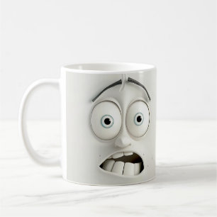 Café Envoltura de taza 3D Cara Sarcástica de Ojos Peque