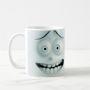 Café Envoltura de taza 3D Cara Sarcástica Divertida y E