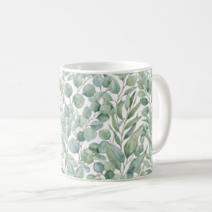 Café Envoltura de Taza con Hojas de Eucalipto de Acuare