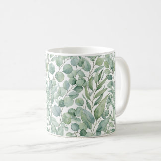 Café Envoltura de Taza con Hojas de Eucalipto de Acuare