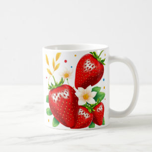 Café envoltura de taza de fresa 3d, diseño de envoltura