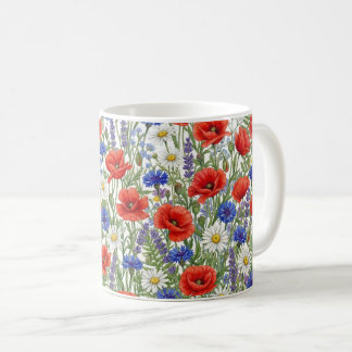 Café Envoltura de Taza de Pradera de Flores Silvestres 