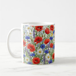 Café Envoltura de Taza de Pradera de Flores Silvestres