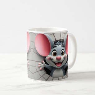 Café envoltura de taza de ratón lindo 3d, diseño de env