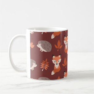 Café Erizo de la caída del otoño y taza del Fox