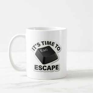 Café Es Hora de Escapar Taza Divertida de Tecnología co