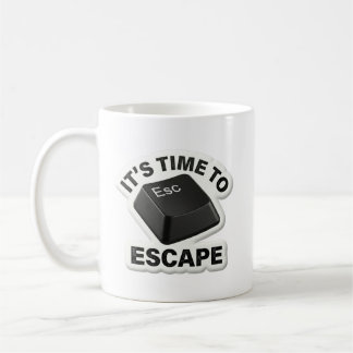 Café Es Hora de Escapar Taza Divertida de Tecnología co