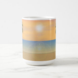 Café Escena de playa al amanecer / atardecer: Taza