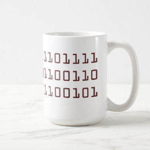 Café escrito en taza del código binario
