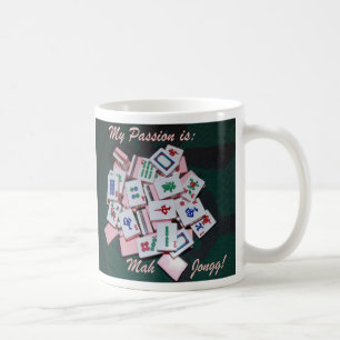 Café escritura de la taza del jongg del mah -