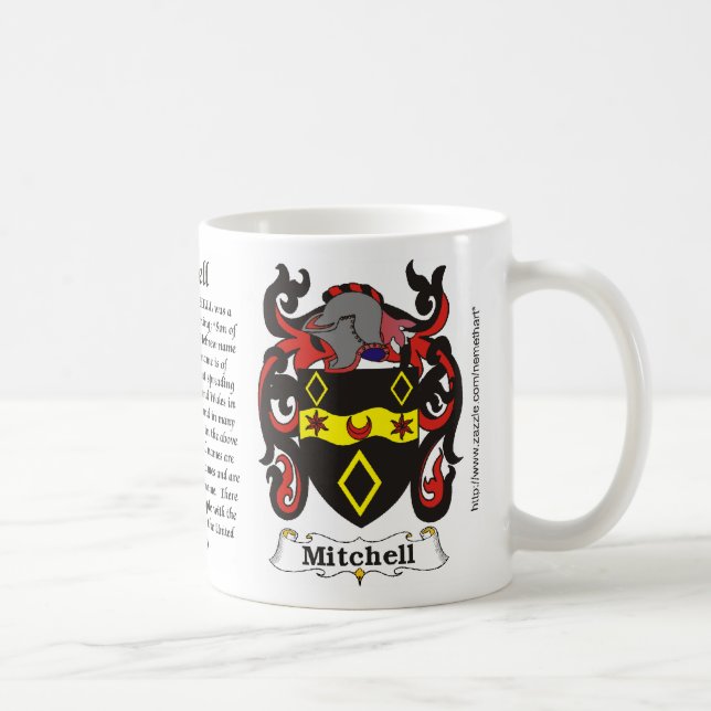 Café Escudo de armas de la familia de Mitchell una taza (Derecha)