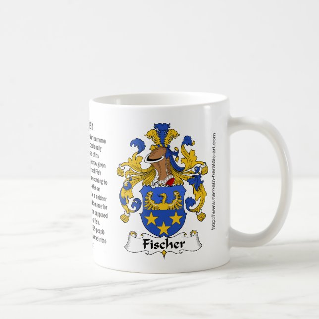 Café Escudo de la familia de Fischer en una taza (Derecha)