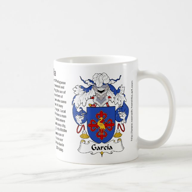 Café Escudo de la familia de García en una taza (Derecha)