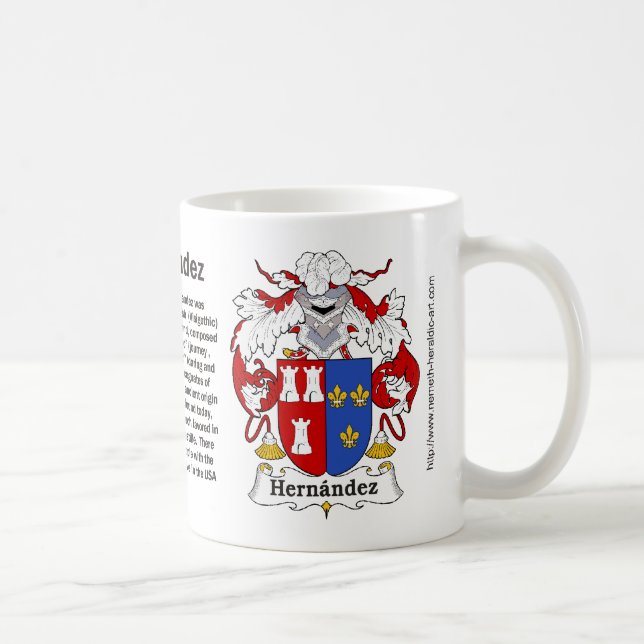 Café Escudo de la familia de Hernández en una taza (Derecha)