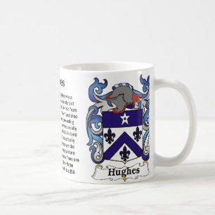 Café Escudo de la familia de Hughes en una taza