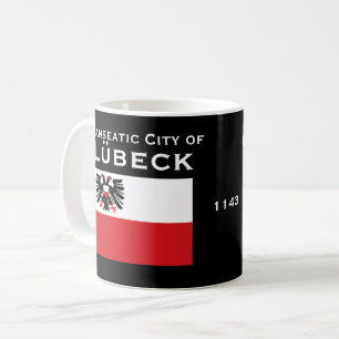 Café Escudo de Lubeck - de Alemania y taza de encargo